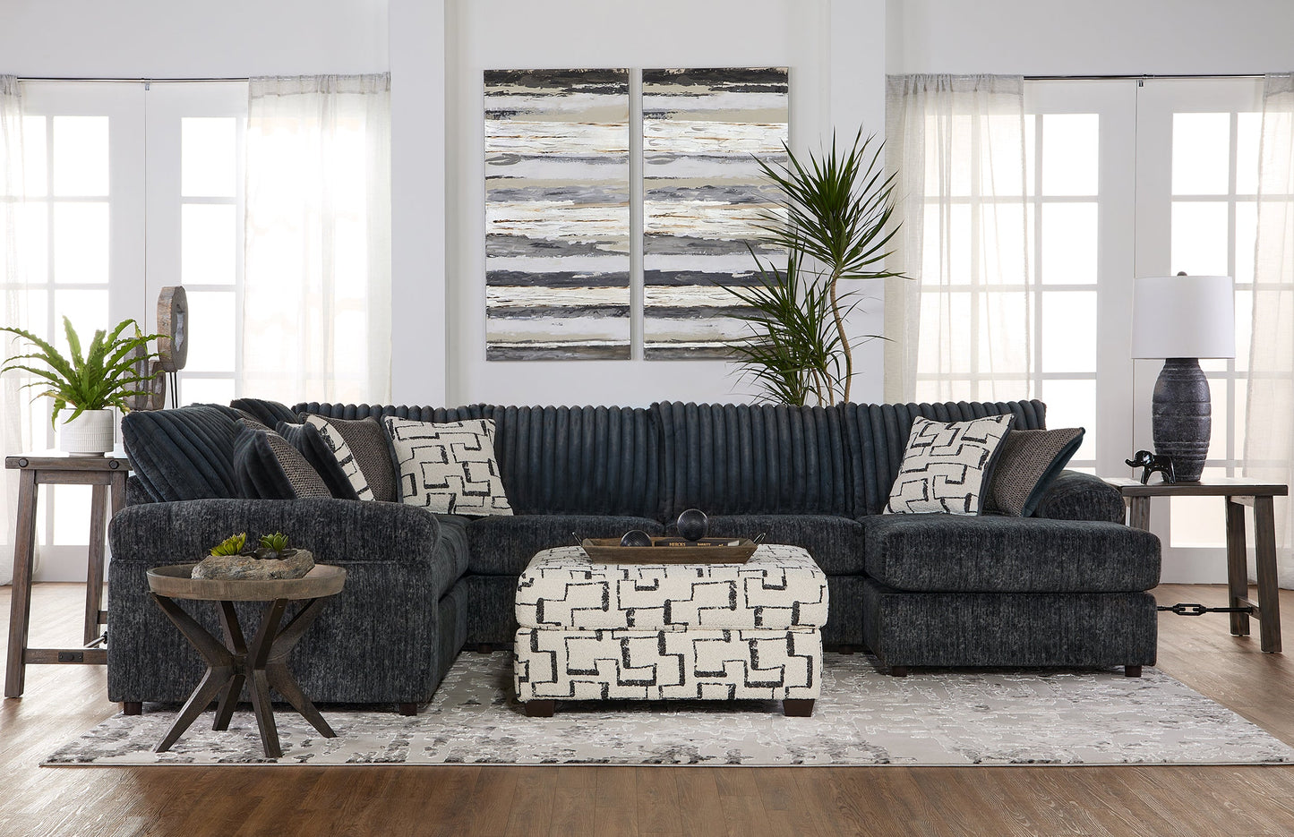 Galactic (Charcoal) Living Room Set