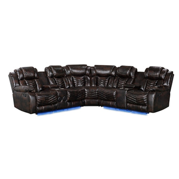 Lucky Charm Sec (Brown) Reclining Sectional