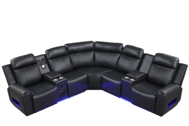 Galaxy Power (Black) Reclining Sectional