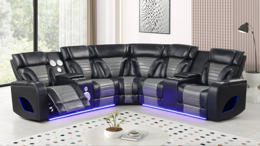 Robin (Black) Reclining Sectional