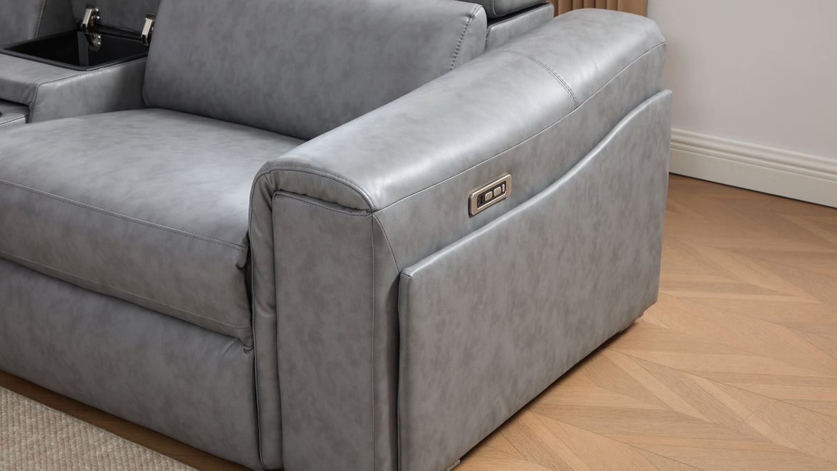 Divani Power (Grey) Reclining Living Room Set