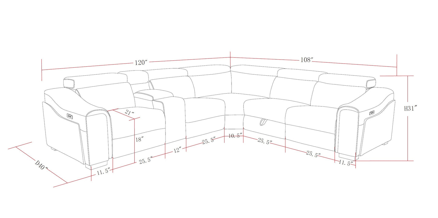 Yash (Black) Reclining Sectional