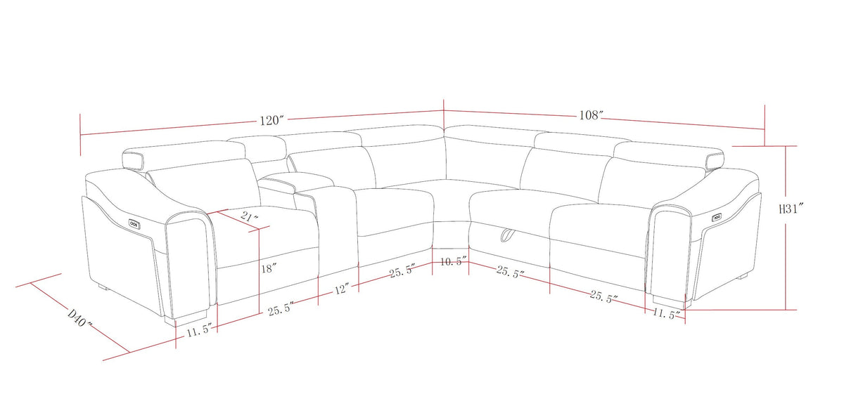 Yash (Brown) Reclining Sectional
