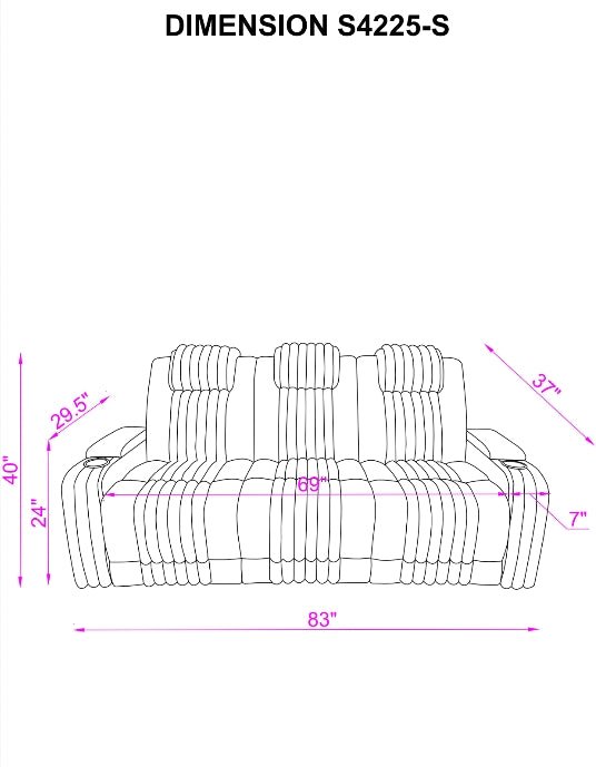 Lita (Grey) Reclining Living Room Set