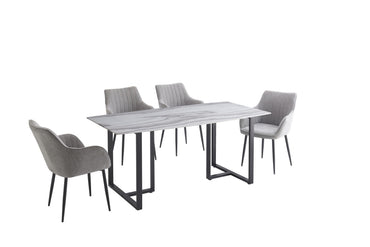 Tulsa 5pc Dining Set with 4 Gray Linen Chairs