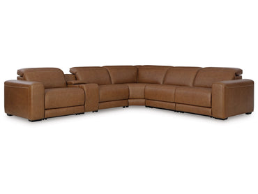 Laramie 6-Piece Power Reclining Sectional with Console - Caramel