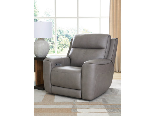 5Z-Relaxation Dual Power Leather Recliner - Coin