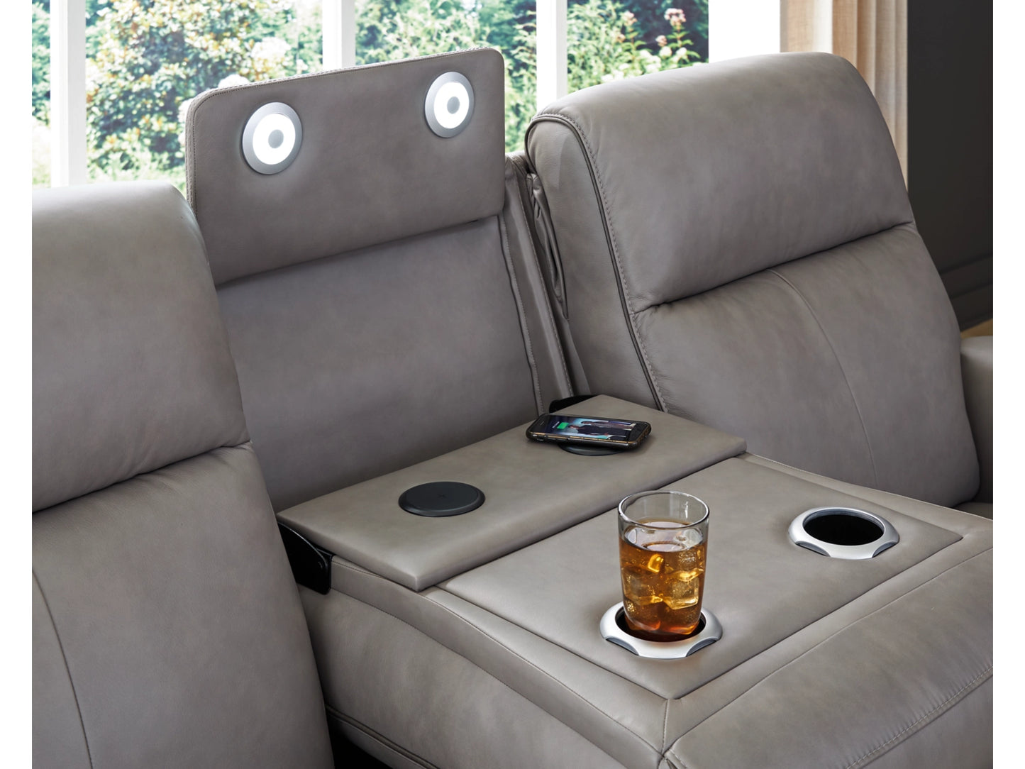 5Z-Relaxation Dual Power Reclining Sofa - Coin