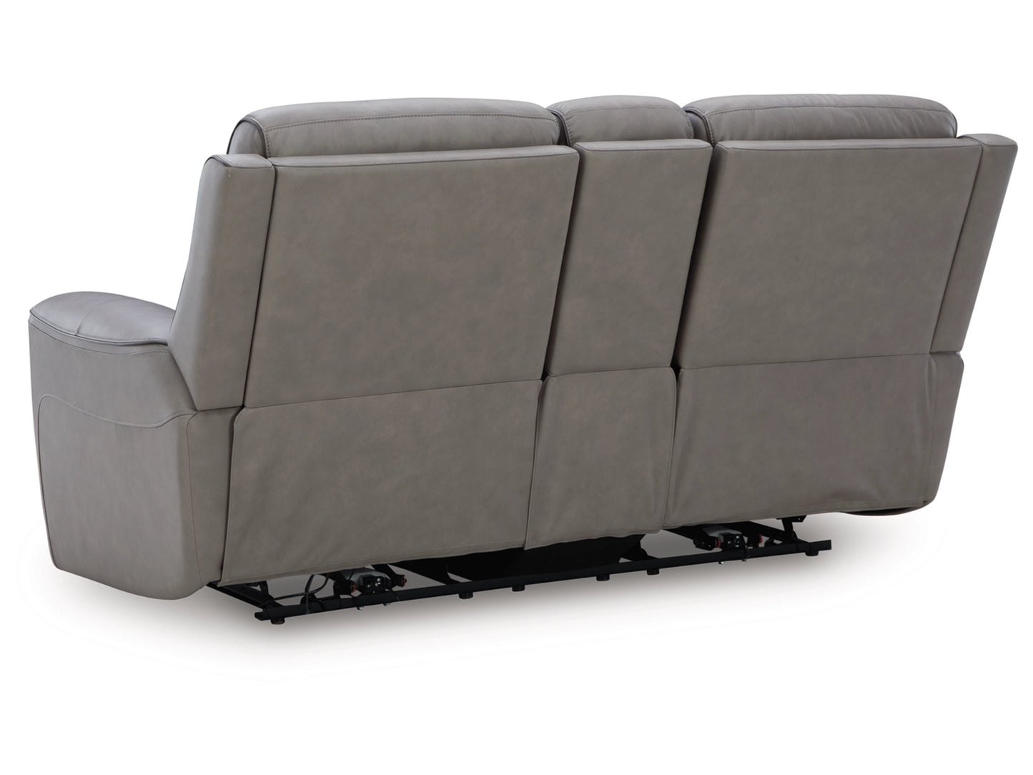 5Z-Relaxation Dual Power Leather Reclining Loveseat with Console - Coin