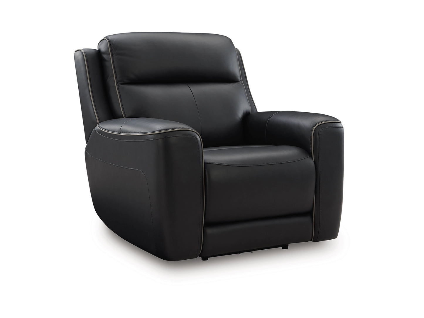 5Z-Relaxation Dual Power Leather Recliner - Onyx