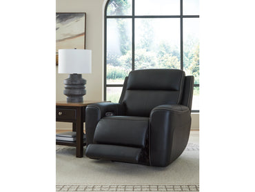 5Z-Relaxation Dual Power Leather Recliner - Onyx