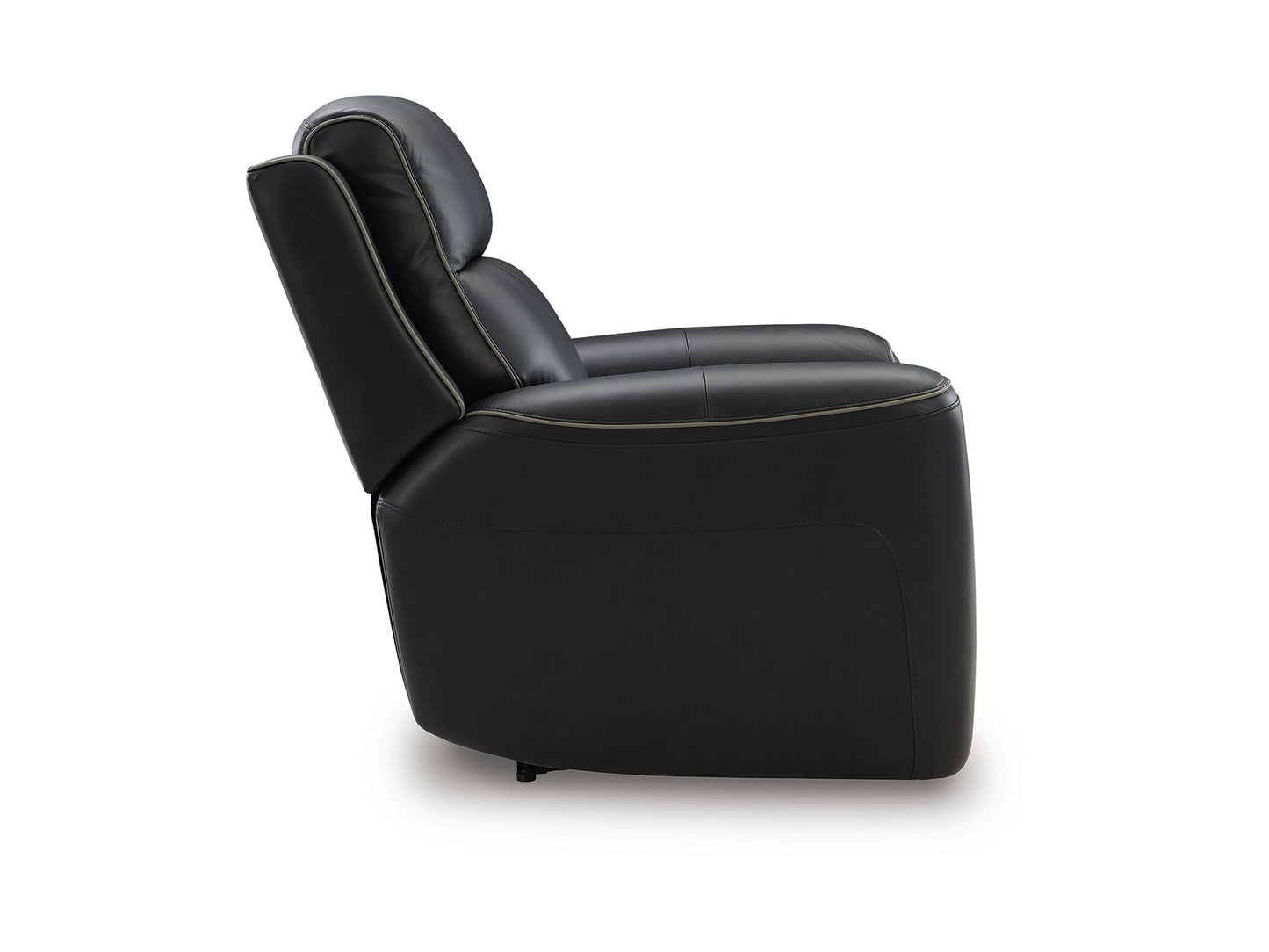 5Z-Relaxation Dual Power Leather Recliner - Onyx
