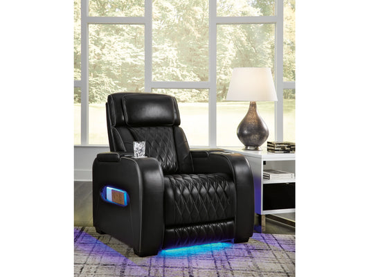 Broadmoor Dual Power Leather Recliner - Black