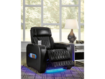 Broadmoor Dual Power Leather Recliner - Black