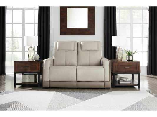 Battleville Dual Power Leather Reclining Loveseat