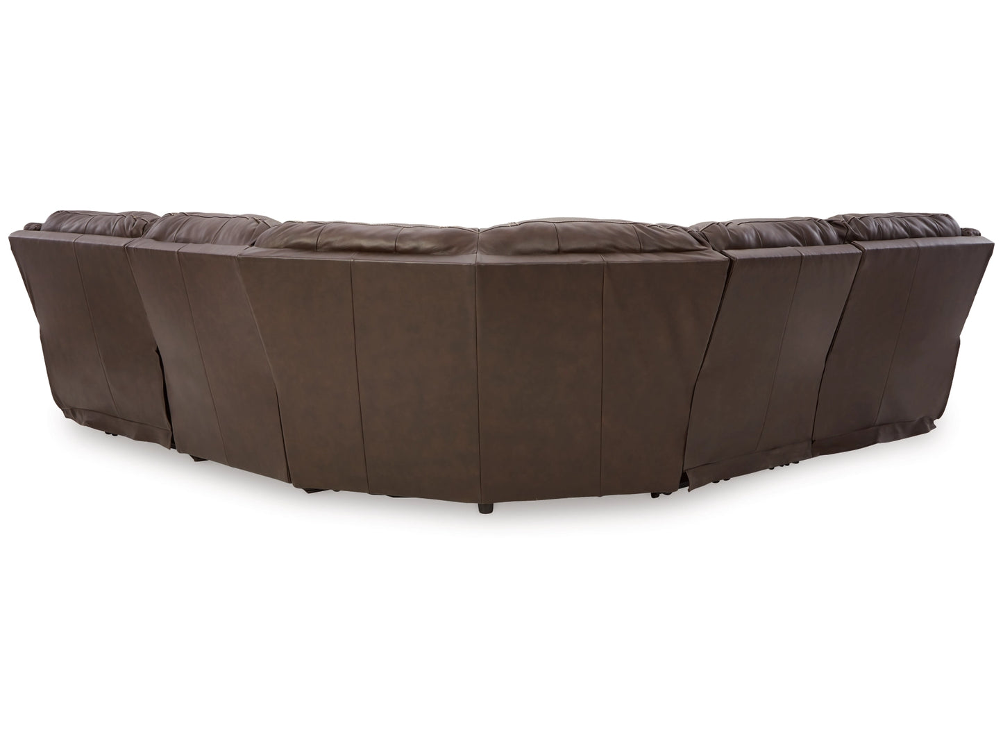 Dunleith 5-Piece Dual Power Leather Modular Reclining Sectional - Chocolate