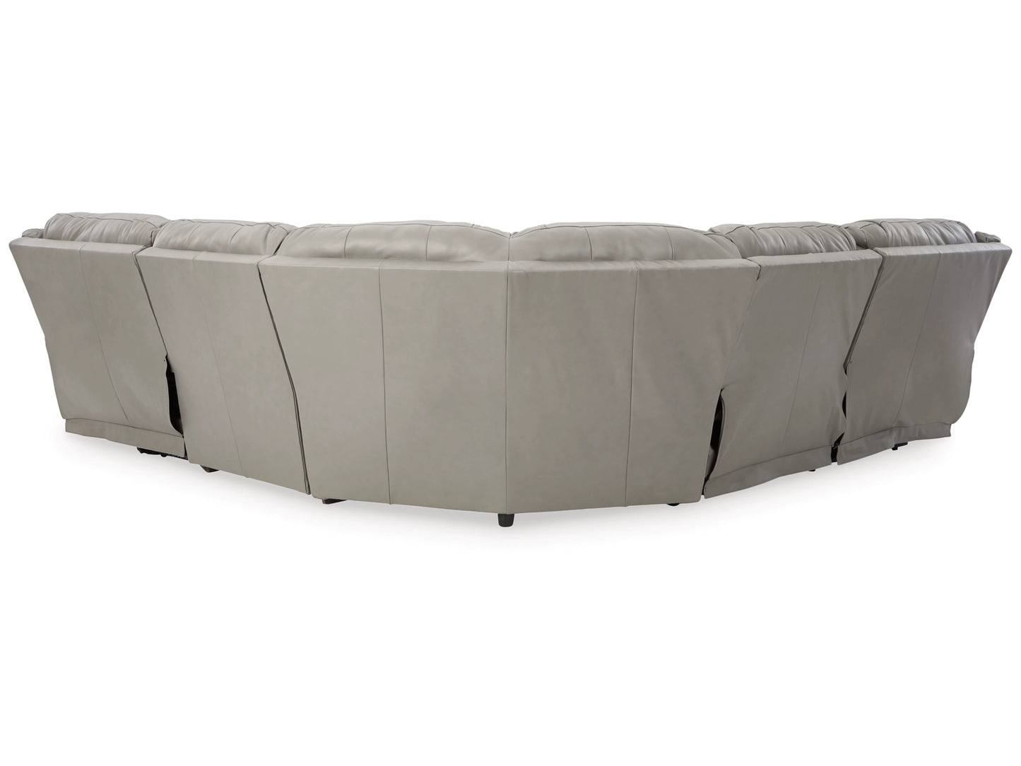 Dunleith 5-Piece Dual Power Leather Modular Reclining Sectional - Gray