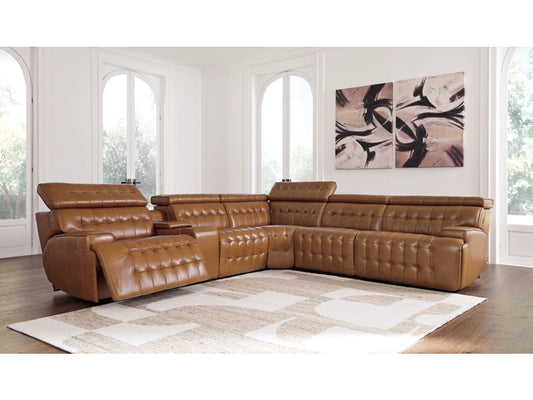 Colorado 6-Piece Dual Power Leather Reclining Modular Sectional