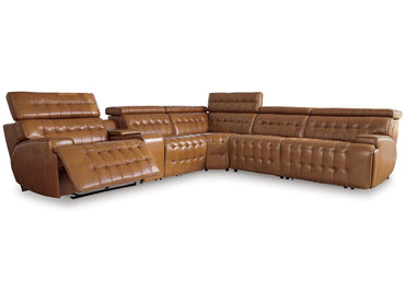 Colorado 6-Piece Dual Power Leather Reclining Modular Sectional