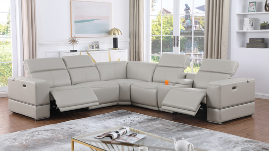 Franco Reclining Sectional 6-Piece (Light Grey)