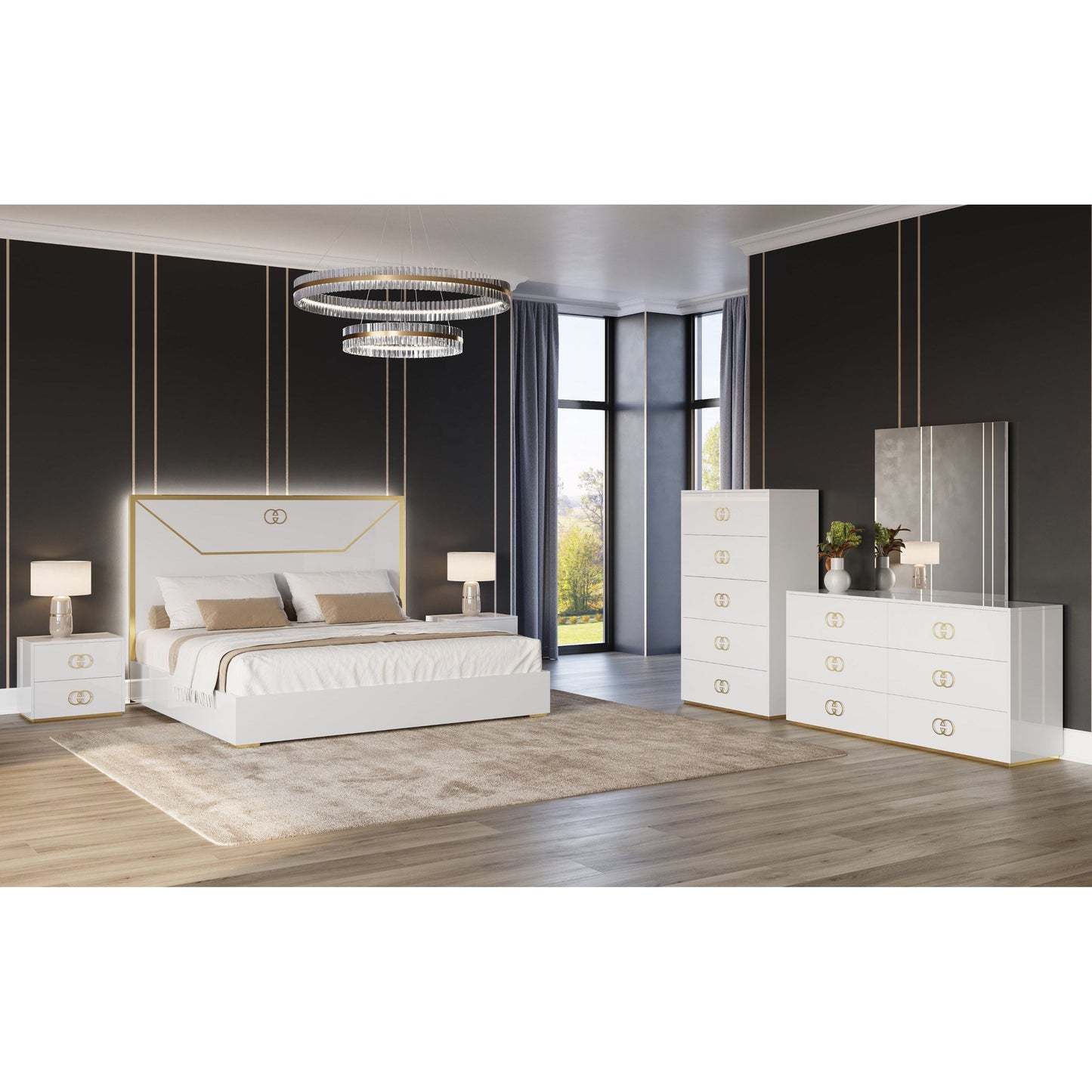 Vogue Collection (White) Bedroom Set
