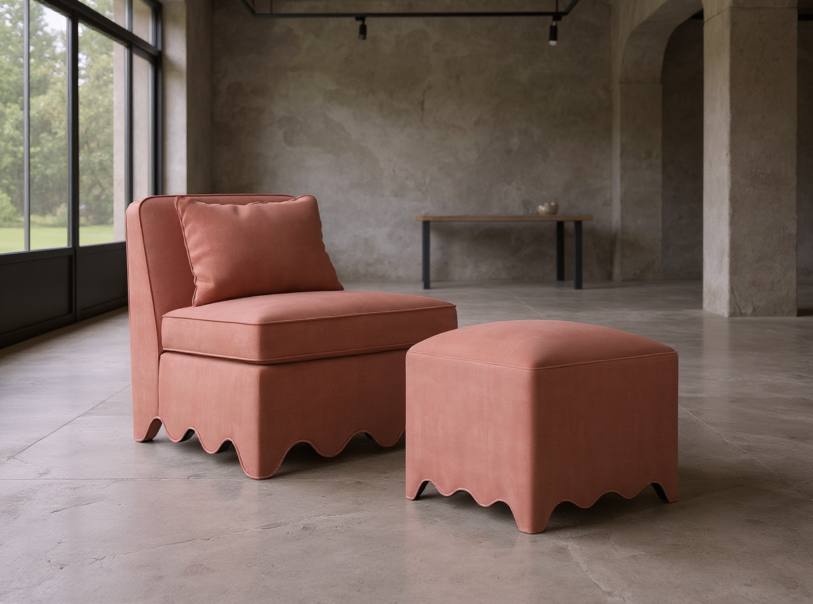 Lowry Ottoman-Dusty Rose