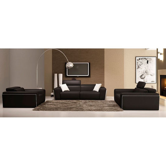 Domo Reclining Living Room Set (Black)