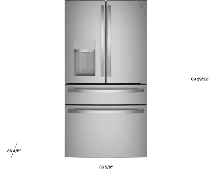 GE Profile - 27.9 Cu. Ft. 4-Door French Door Smart Refrigerator with Hands-Free AutoFill - Stainless Steel