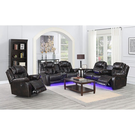 Lucky Charm (Brown) Reclining Living Room Set