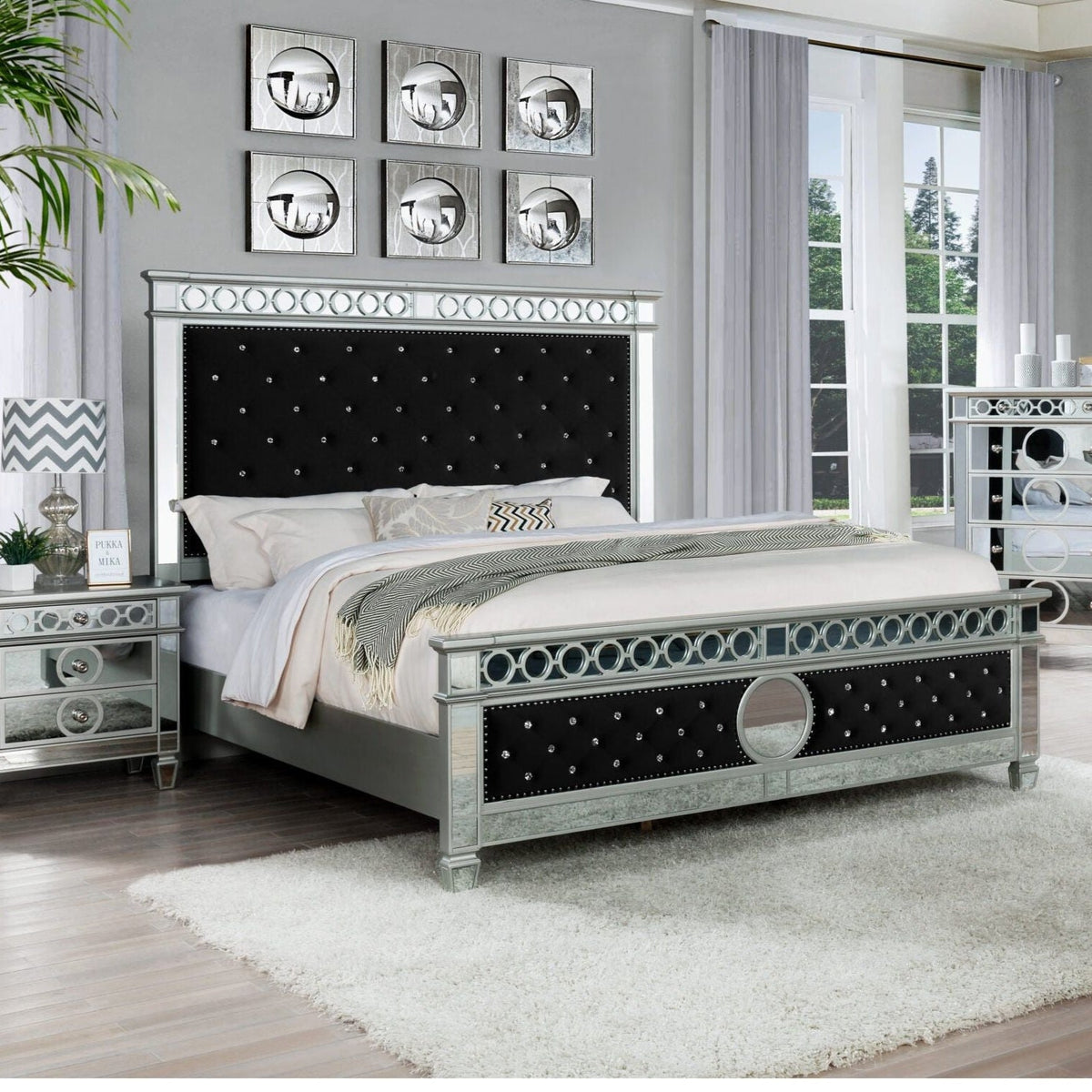 Bella (Black Velvet) Bedroom Set