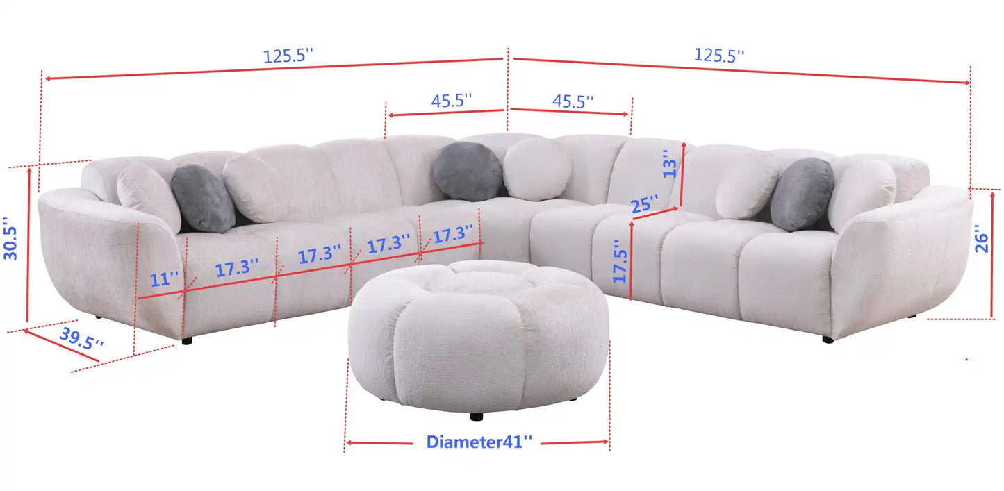 MI-3001 Rose (Black) Sectional