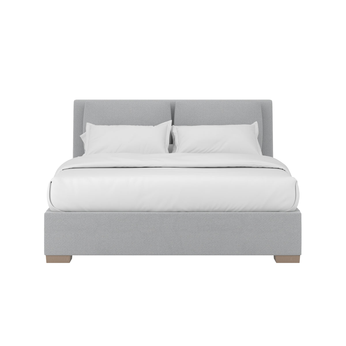 Grant King Pillow Back Uph Bed-Alum