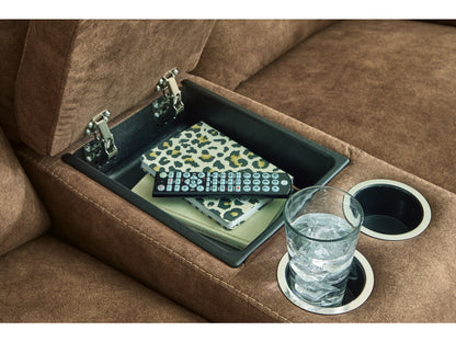 Edenwold Manual Reclining Loveseat with Console - Brindle