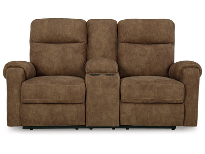 Edenwold Manual Reclining Loveseat with Console - Brindle