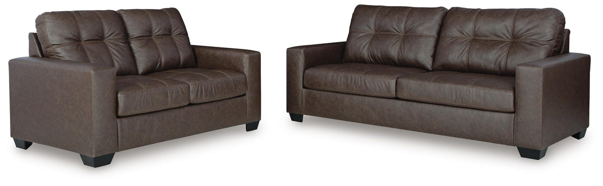 Barlin Mills 2-Piece Sofa and Loveseat - Umber