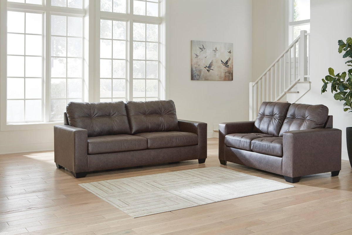 Barlin Mills 2-Piece Sofa and Loveseat - Umber