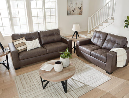 Barlin Mills 2-Piece Sofa and Loveseat - Umber