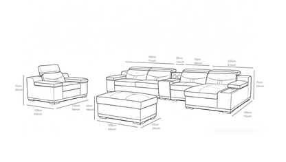 Arlet Smart Sectional Sofa (Grey)