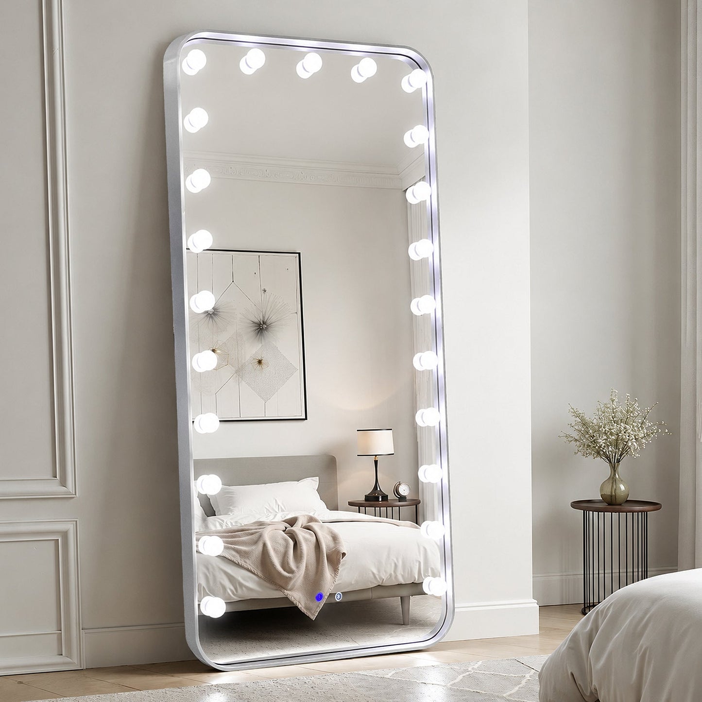 Hollywood 2 (Silver) Floor Mirror