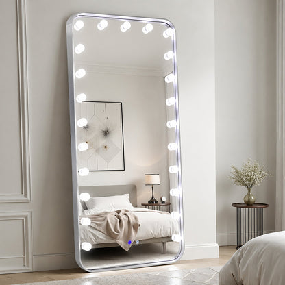 Hollywood 2 (Silver) Floor Mirror