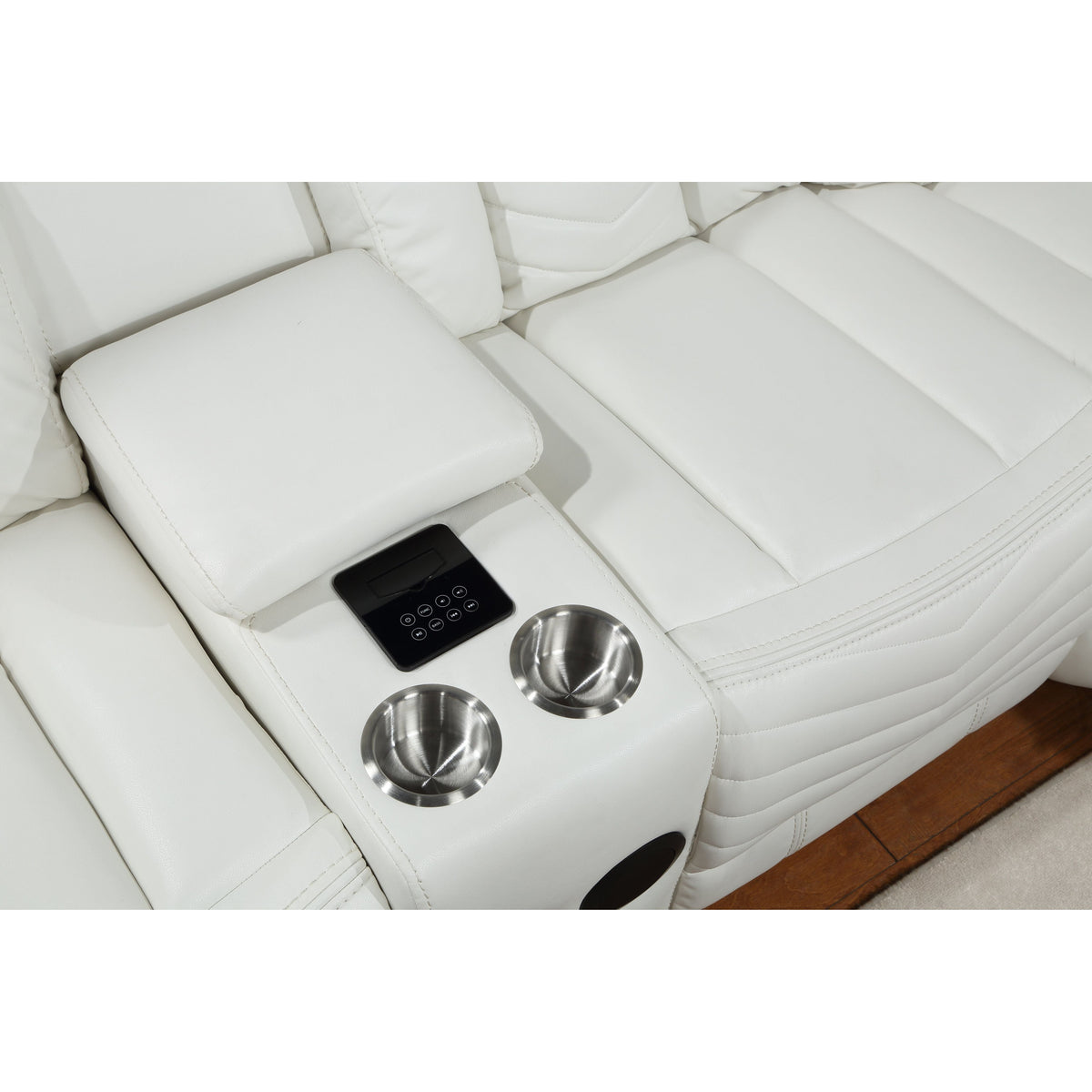 Lucky Charm Sec (White) Reclining Sectional