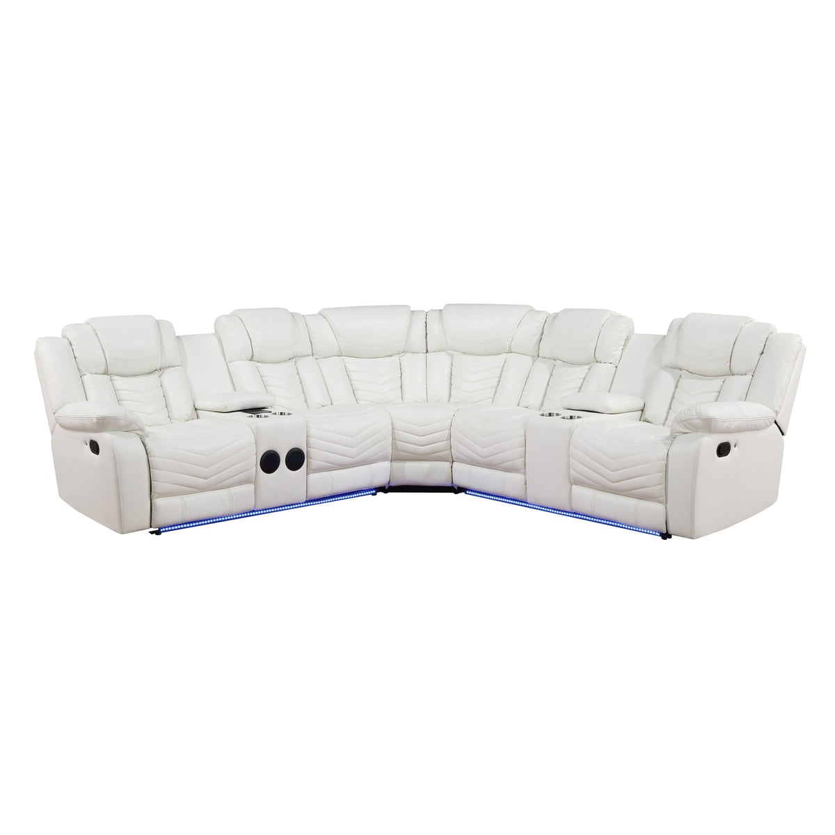 Lucky Charm Sec (White) Reclining Sectional
