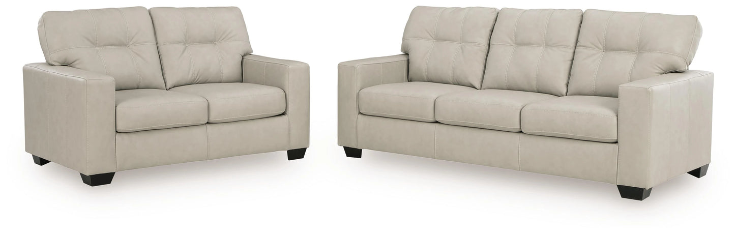 Santorine Leather Sofa and Loveseat