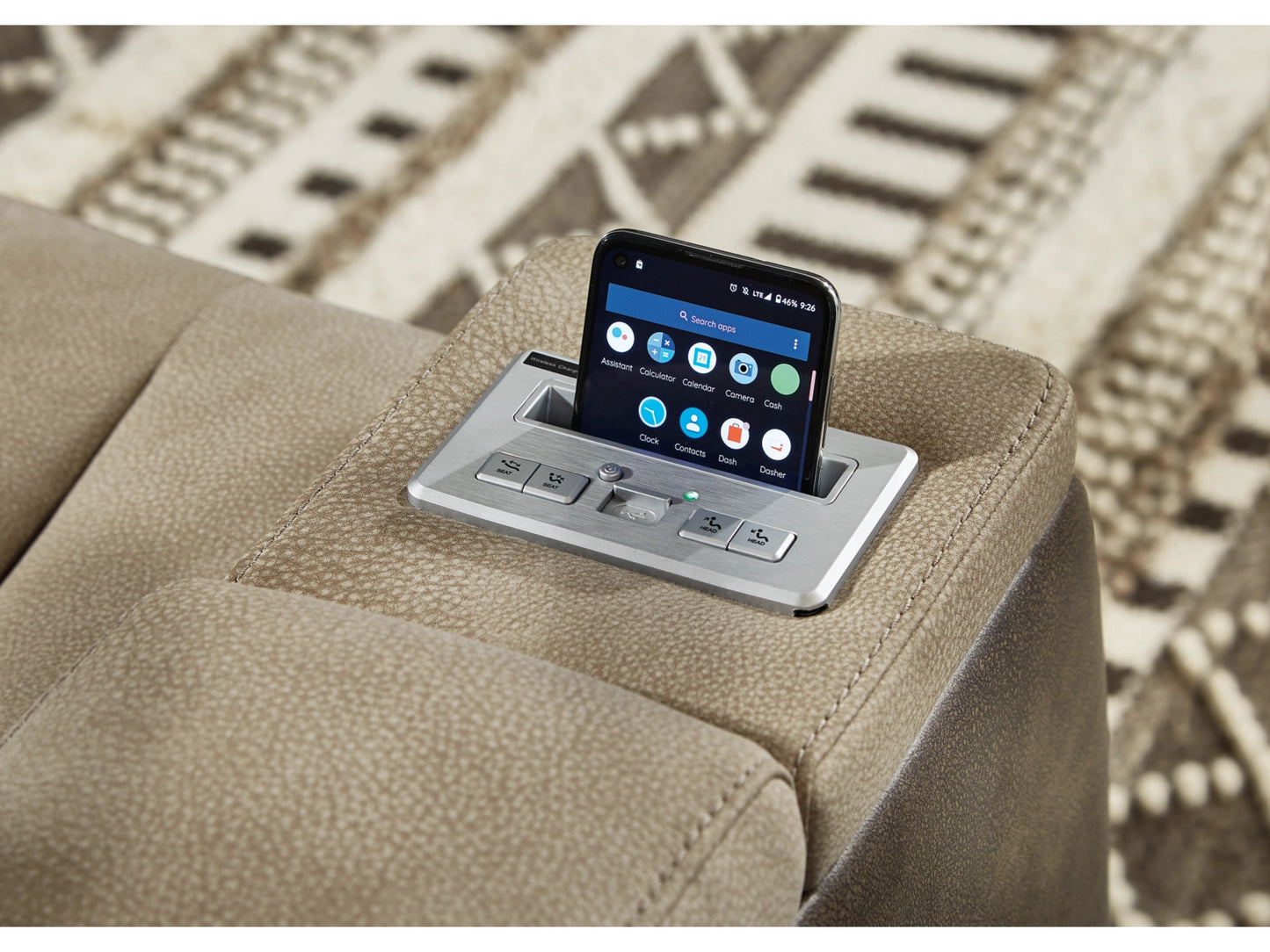 Next-Gen DuraPella Performance Fabric Dual Power Recliner - Sand