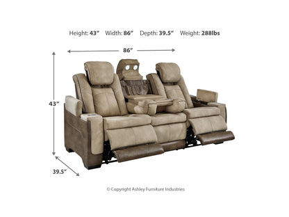 Next-Gen DuraPella Performance Fabric Dual Power Reclining Sofa - Sand