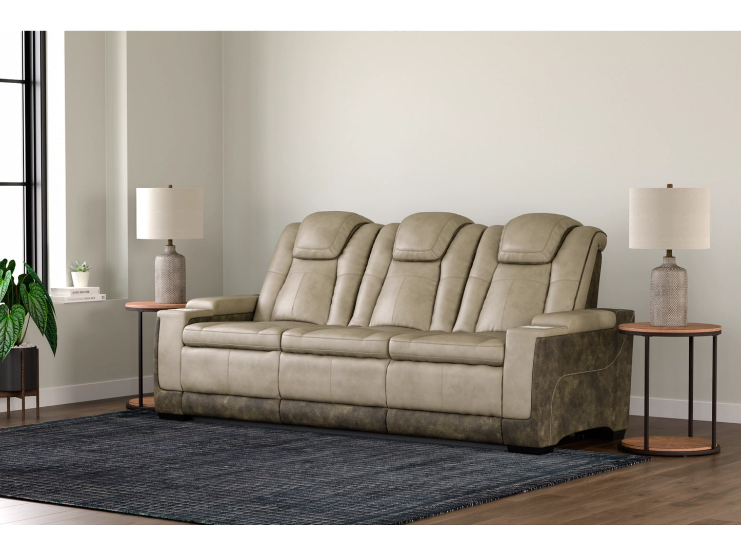 Next-Gen DuraPella Performance Fabric Dual Power Reclining Sofa - Sand