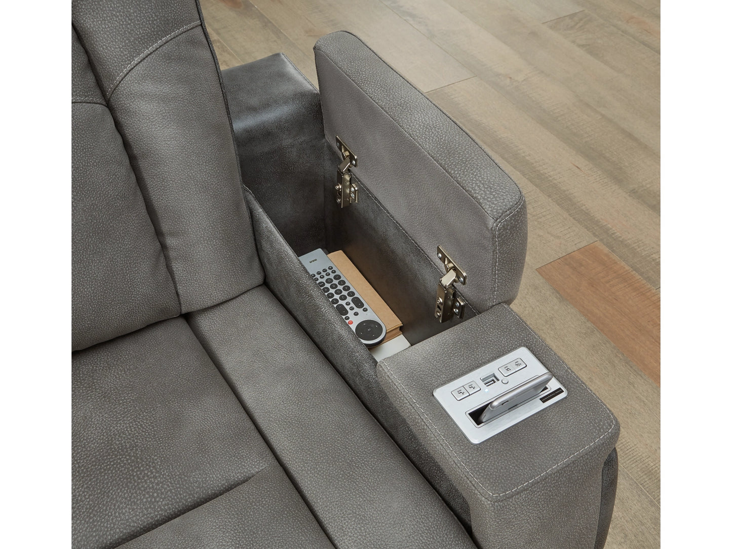 Next-Gen DuraPella Performance Fabric Dual Power Reclining Sofa - Slate