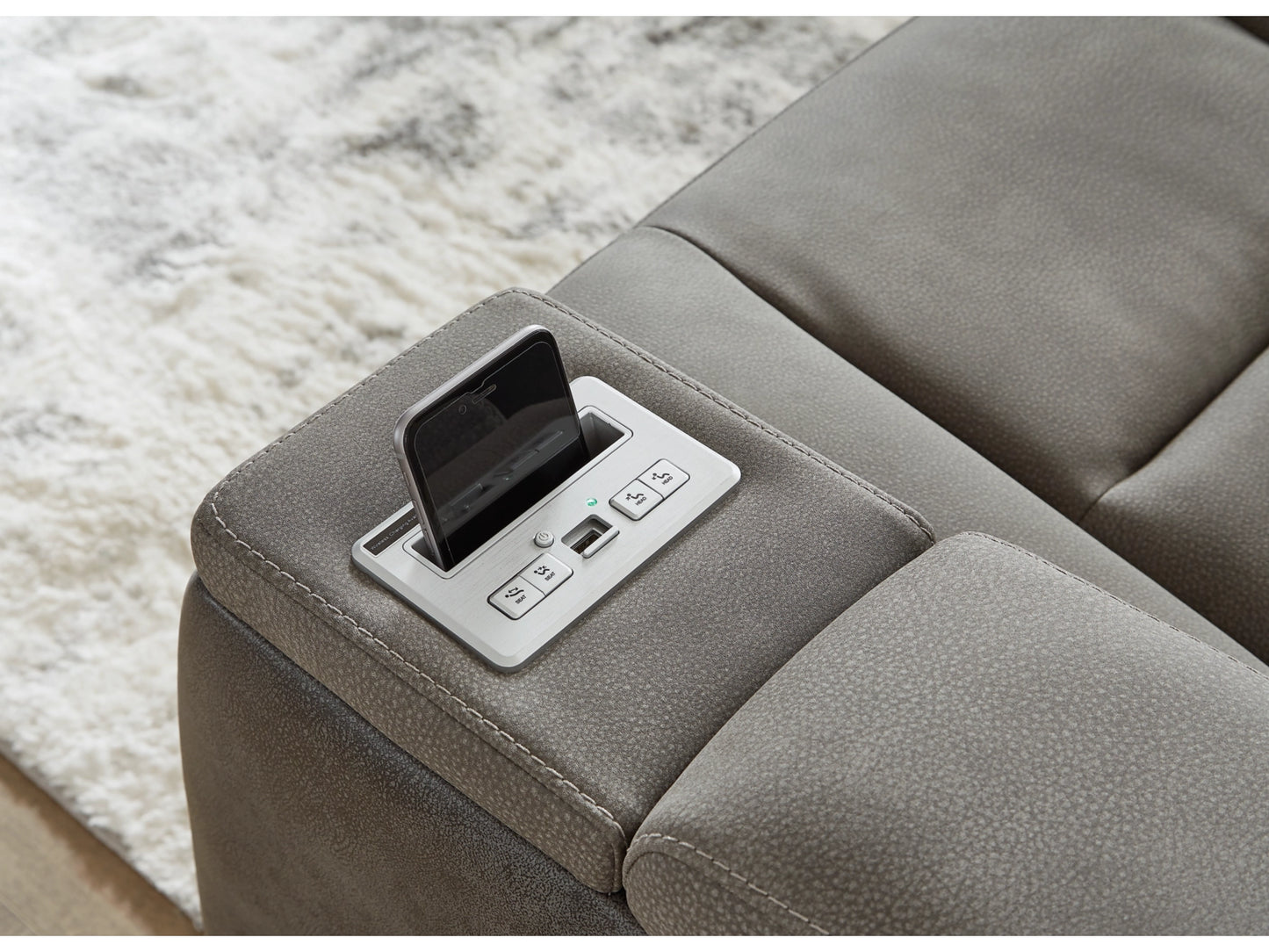 Next-Gen DuraPella Performance Fabric Dual Power Reclining Sofa - Slate