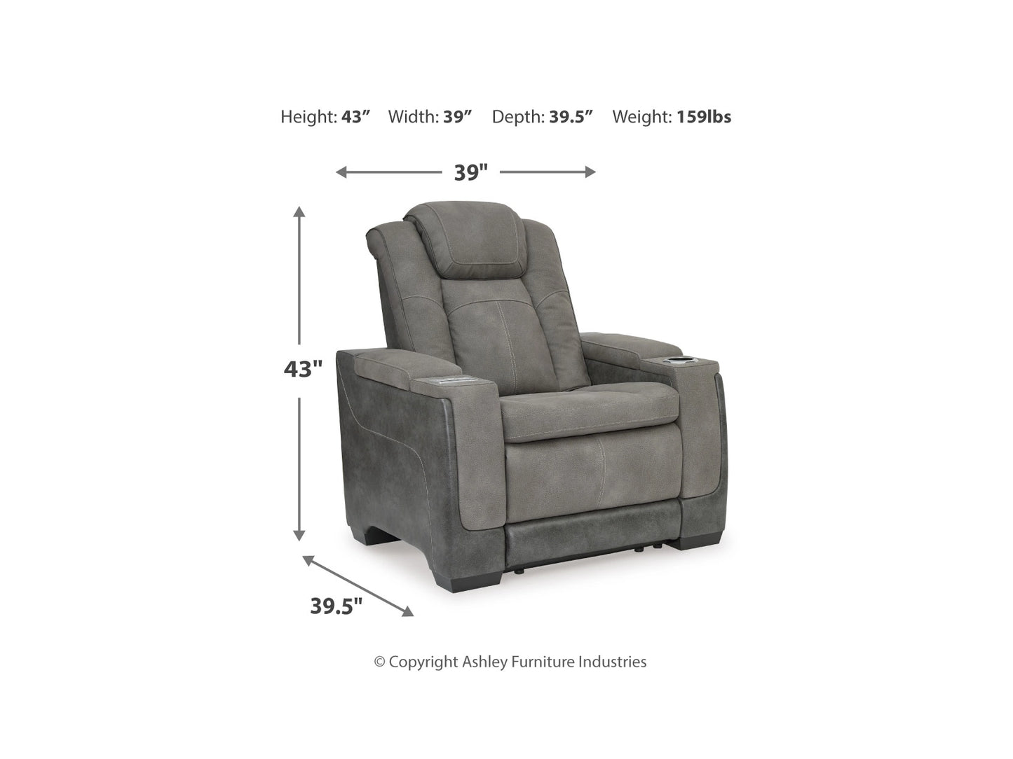 Next-Gen DuraPella Performance Fabric Dual Power Recliner - Slate
