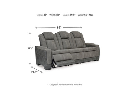 Next-Gen DuraPella Performance Fabric Dual Power Reclining Sofa - Slate